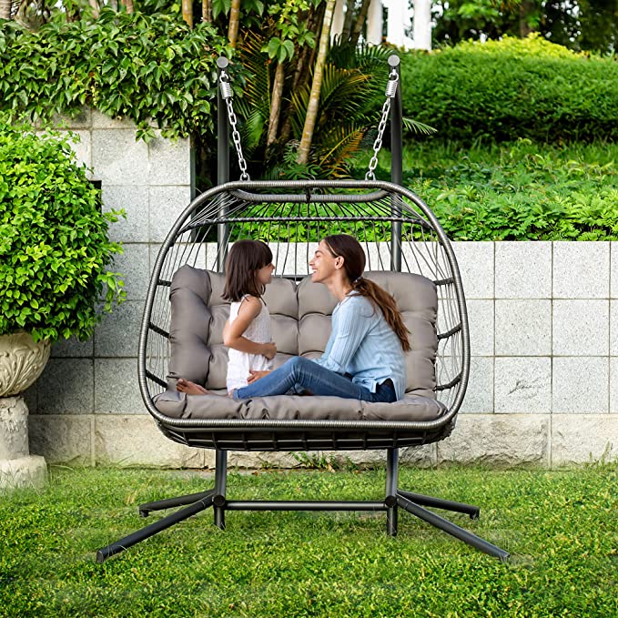 GHEDA 2 Person Patio Hanging Egg Chair