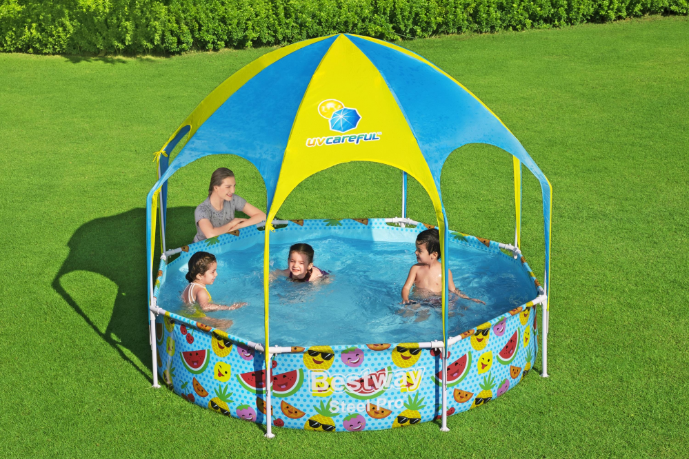 -Bestway Splash in Shade Kids Spray Play Swimming Pool